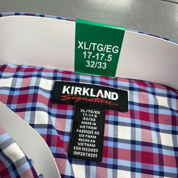 NEW Kirkland Signature Men's XL Performance Sport Plaid Dress Shirt - Picture 4 of 6